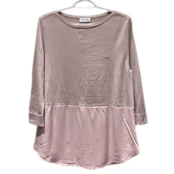 Lacoste old rose pink 3/4 sleeve sweater size 40 - Picture 1 of 3